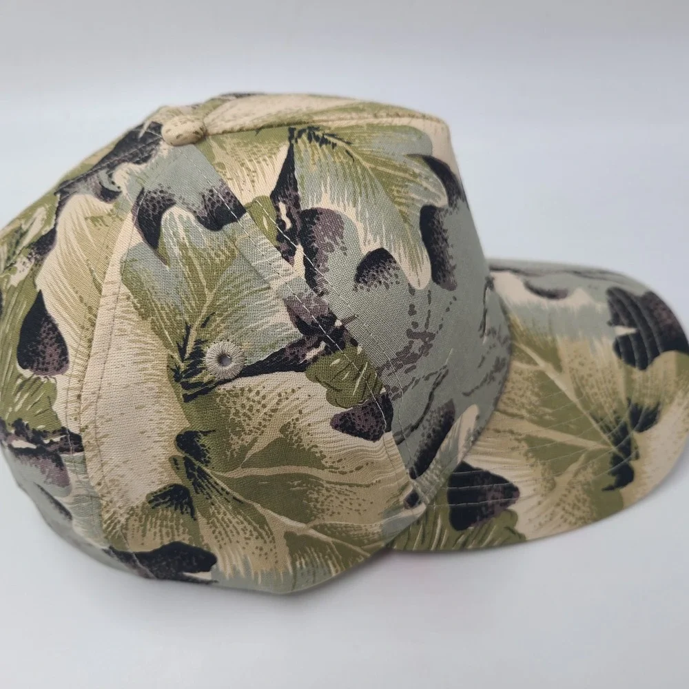 Vintage Camo Hat Snapback Green‎ Beige Blank Plain Camouflage Hunting Outdoors